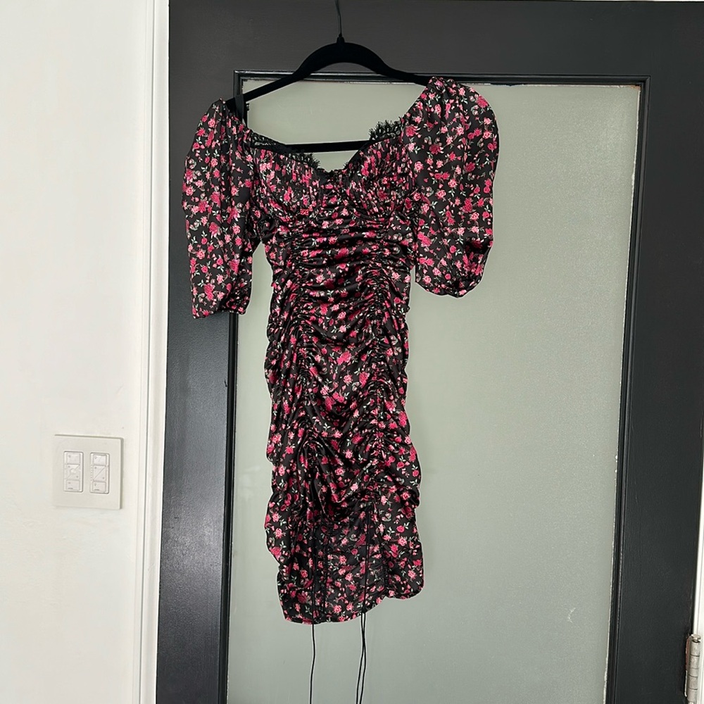 For Love and Lemons Melrose Black Floral Dress